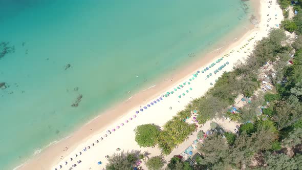 Phuket beach sea Amazing beach Aerial view of Tropical beach sea in the beautiful Phuket island