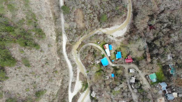 Aerial view of the village from drone.