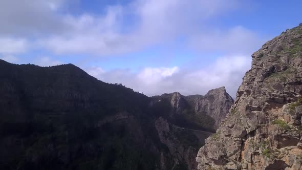 Drone view of the rock formation in Gomera - Canary Islands