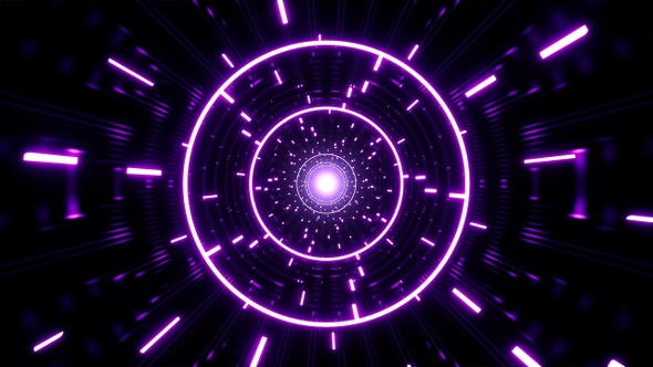 Purple Circle Light and Laser Beam