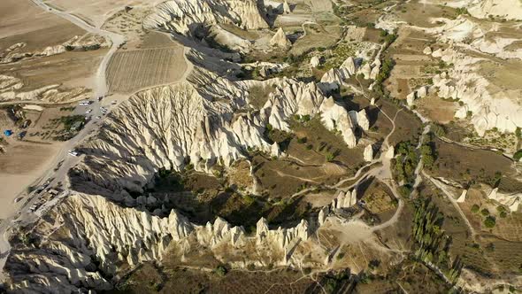 Landscapes of Cappadocia Shot on a Drone Turkey