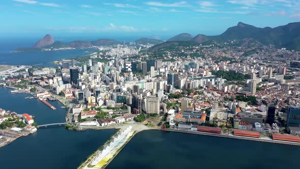 Summer travel at Rio de Janeiro Brazil. Landmark of coast city. Tropical travel