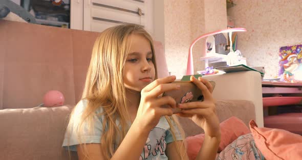 Little Girl and Smartphone