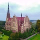 Aerial view over The Church in the agro-town Gervyaty, Grodno region, Belarus. - VideoHive Item for Sale