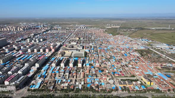 Aerial Ying County in Shanxi, County Building