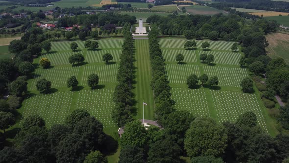 White Crosses at American Military Cemetery in the Netherlands