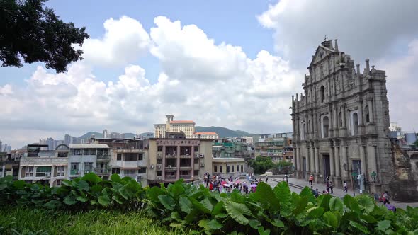 Beautiful architecture St Paul Church in Macau city