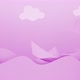 Cartoon Paper Ship And Ocean Purple Kids Background - VideoHive Item for Sale