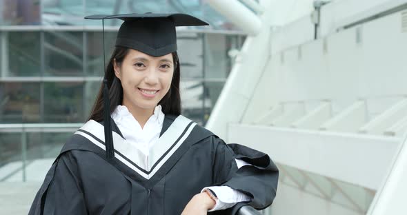 Young woman get graduation