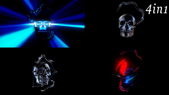 Blink Skull - VJ Loop Pack (4in1)