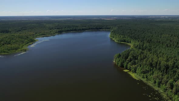 Top View of the Lake Bolta in the Forest in the Braslav Lakes National Park the Most Beautiful