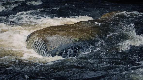 Large Rock In Wilderness River