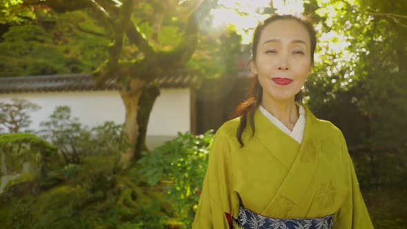 Elegant Japanese woman in Kyoto Japan