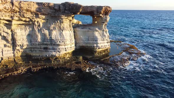 Sea Cave Near Cape Greko Capo Greco of Ayia Napa and Protaras on Cyprus Island Mediterranean Sea