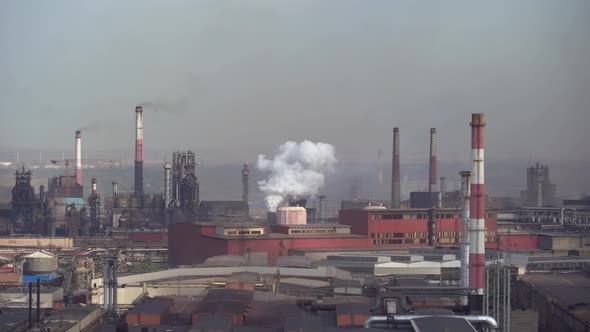 Air pollution from smoke emissions from industrial chimneys