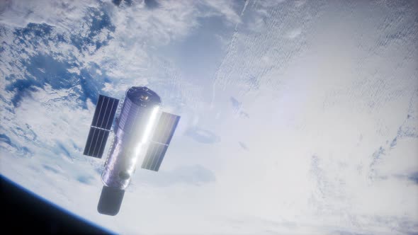 Hubble Space Telescope Orbiting Earth alt