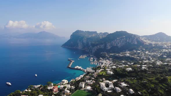 Aerial Drone View of Capri Island