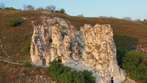 Temple in a White Chalk Rock in Divnogorye