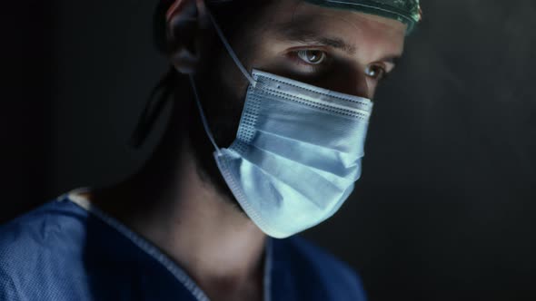 Medical surgeon operates in the operating room