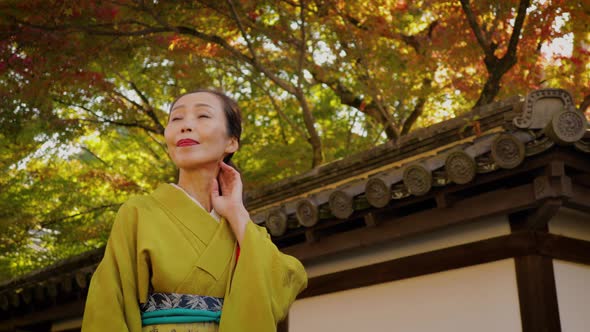 Elegant Japanese woman in Kyoto Japan