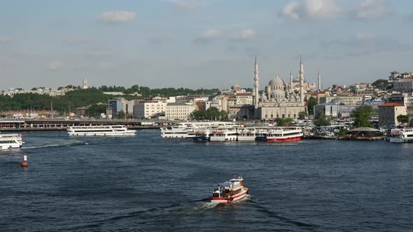 The Golden Horn (Haliç a major urban waterway) from Atatürk Bridge 