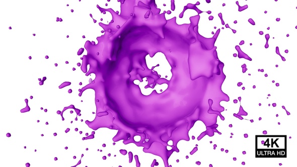 Circle Purple Color Splash 4K
