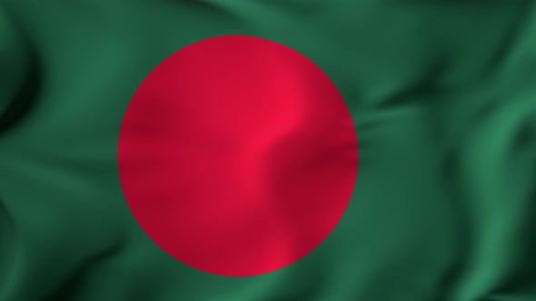3D Animation Flag Waving in Slow Motion Fill Frame  Bangladesh