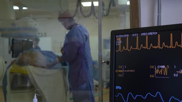 A Monitor That Shows the Patient's Condition at the Time of a Heart Operation