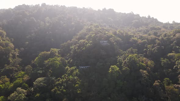 Run down and abandoned hotel El Miro deep in the jungle mountainside of Jaco on the coast of Costa R