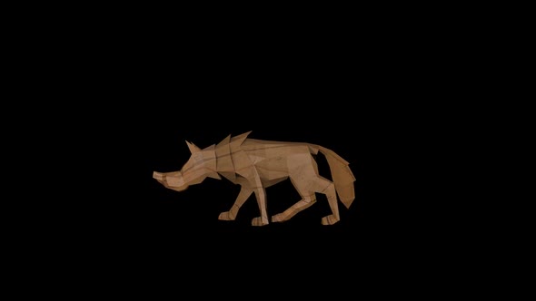 Old Wood Wolf Toy Walk