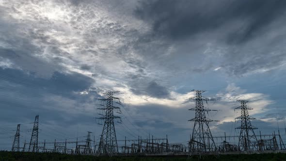 Pylons and substations