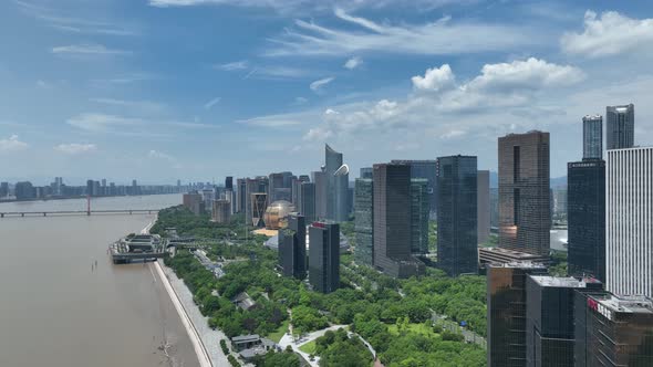 Panoramic  city skyline in Hangzhou china