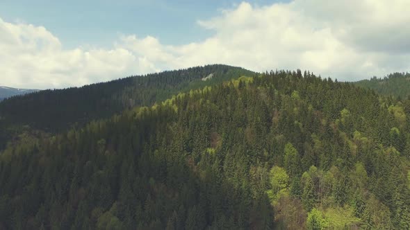 Aerial Flight in Carpathians Mountains