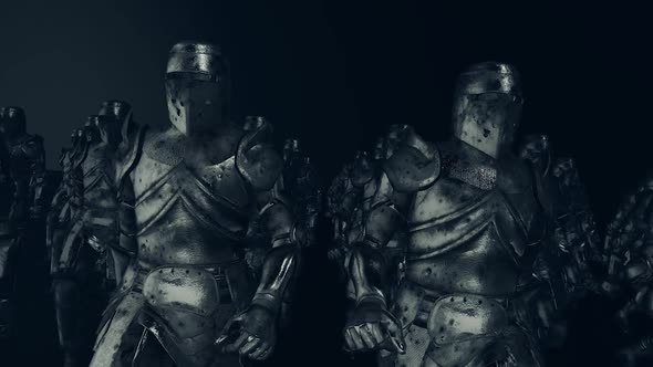 Medieval Knight Army Walking Hd