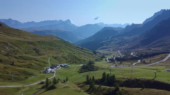 Stunning Aerial View of Dolomites Mountains in Italy