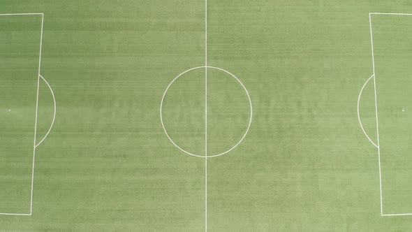 Football Stadium Green Grass Empty Top View