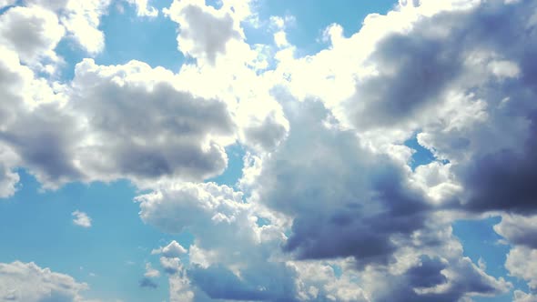 Timelapse, the Sky Before a Thunderstorm. Thunder Clouds Are Running, Gathering in the Dark Sky.