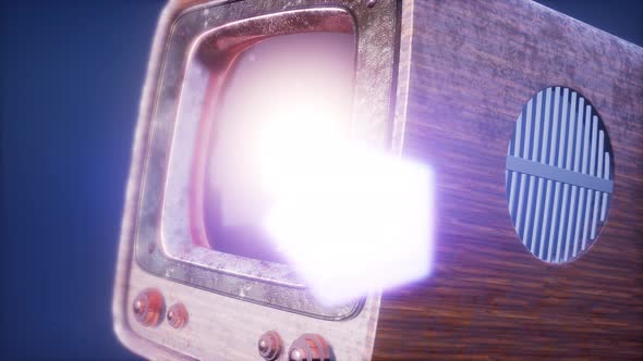 Retro TV on Blue Sky Background alt