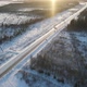 Drone aerial view to winter road in Estonia - VideoHive Item for Sale
