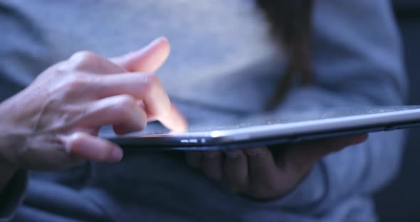 Woman Shopping on Tablet Computer