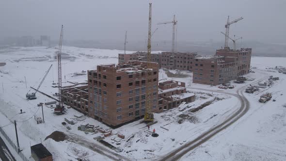 Construction Of A Multi-storey Building In Winter