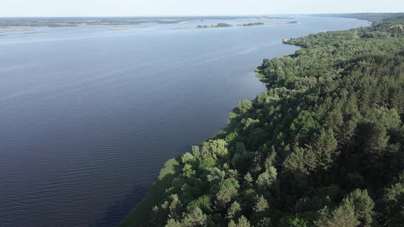 Dnipro River. Aerial View. Landmark of Ukraine