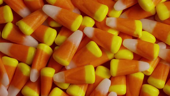 Rotating shot of Halloween candy corn - CANDY CORN 020