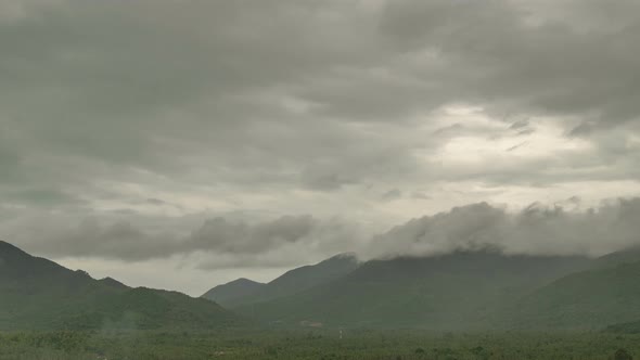 Thunderclouds Fly Over Tropical Mountains