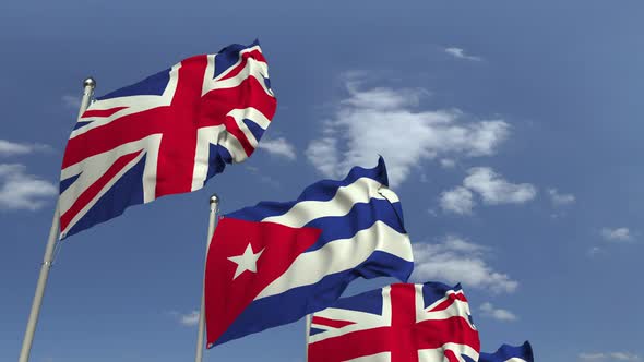 Flags of Cuba and the United Kingdom