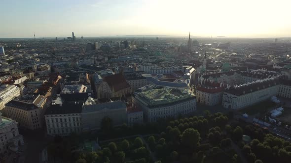 Aerial of buildings near Volksgarten Park