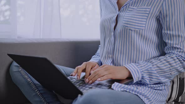 Details Female Working in Apartment