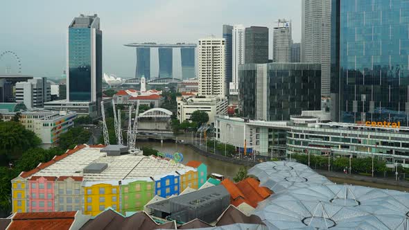 Time lapse of Building in Singapore city