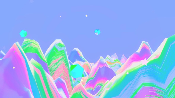 Abstract Rainbow Wave Mountain
