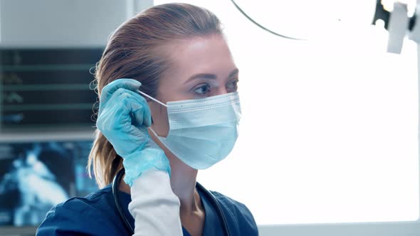 Professional medical nurse in emergency medicine room. Portrait of physician.